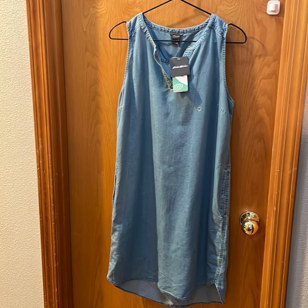 Eddie Bauer Blue Sleeveless Shift Dress